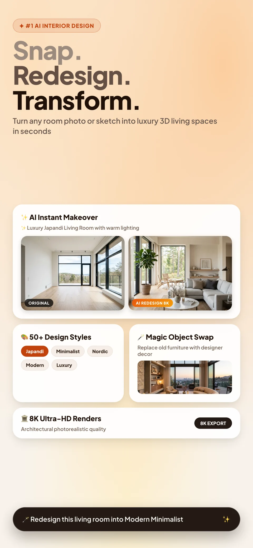 AI Home Design: 3D Decor Room — Skærmbilleder 1